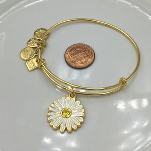 Alex and Ani Shiny Gold Daisy Charity Bracelet
